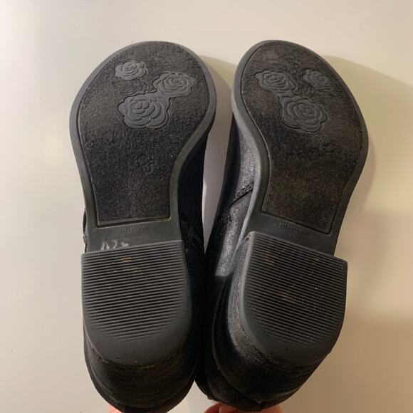 Carlos Santana 7.5 Brie Black Suede Ankle Boots Booties Block Heel Zip Boho - Picture 9 of 13